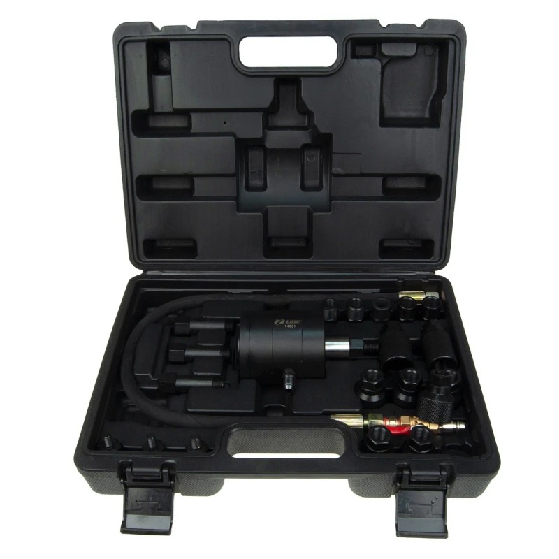 Cъемник дизельных форсунок Lige LG-14001, пневматический, 21 предмет