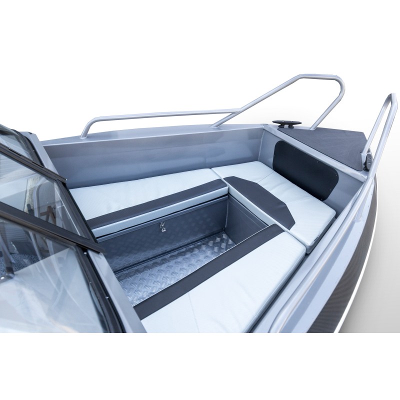 Лодка алюминиевая VBoats Yava XL Bowrider, серый