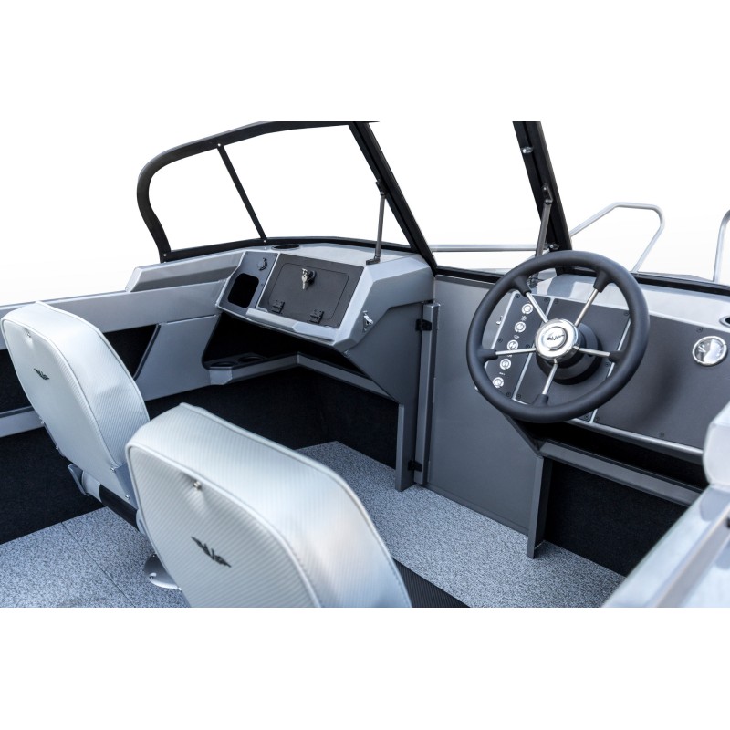 Лодка алюминиевая VBoats Yava XL Bowrider, серый