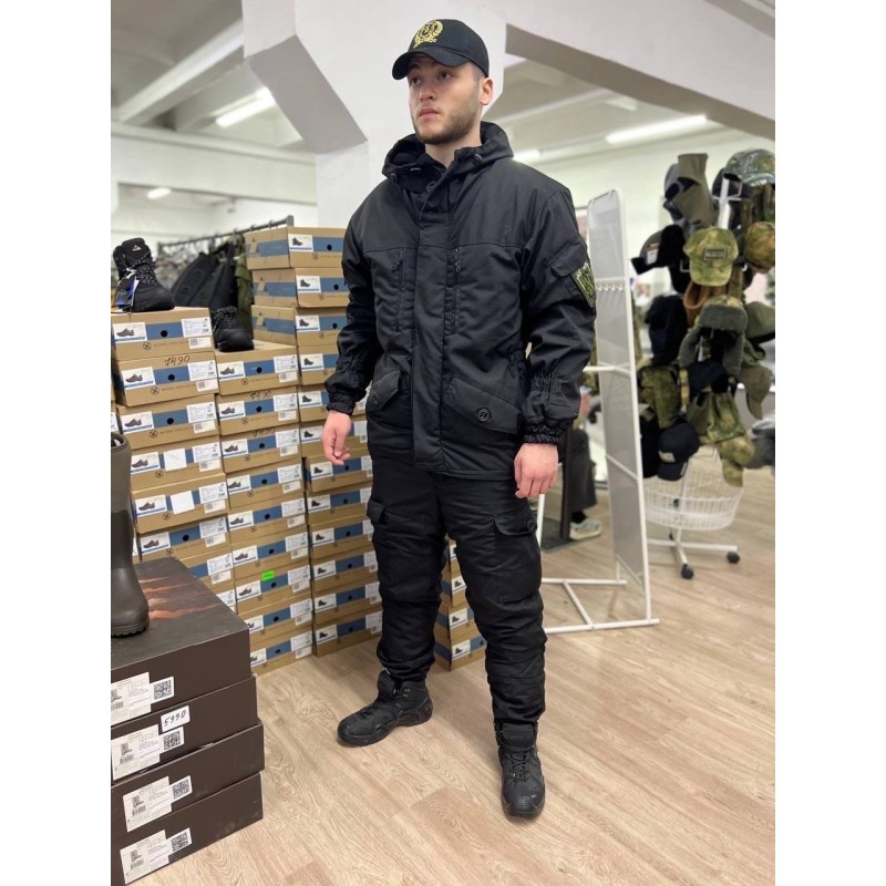 Костюм мужской Горец Горка 5, Рипстоп, черный, размер 52-54