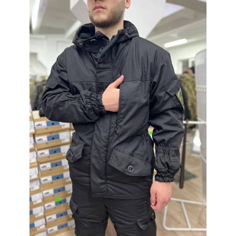 Костюм мужской Горец Горка 5, Рипстоп, черный, размер 52-54