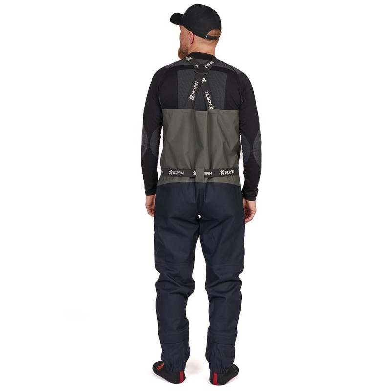 Полукомбинезон забродный Norfin Defender, мембрана, хаки/черный, размер MS