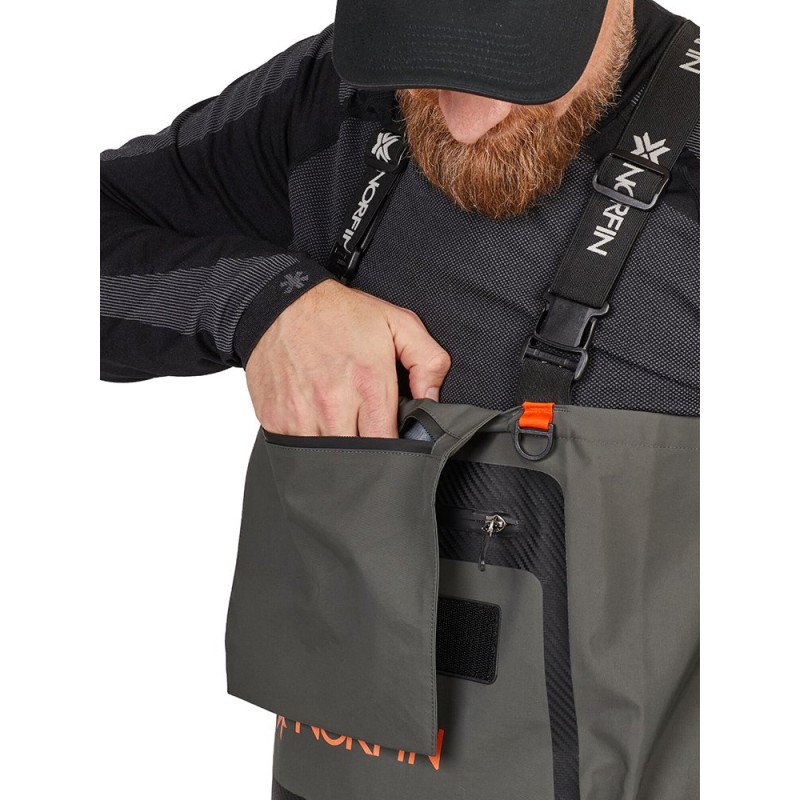 Полукомбинезон забродный Norfin Defender, мембрана, хаки/черный, размер MS