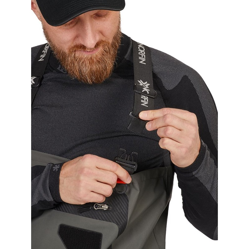 Полукомбинезон забродный Norfin Defender, мембрана, хаки/черный, размер MS