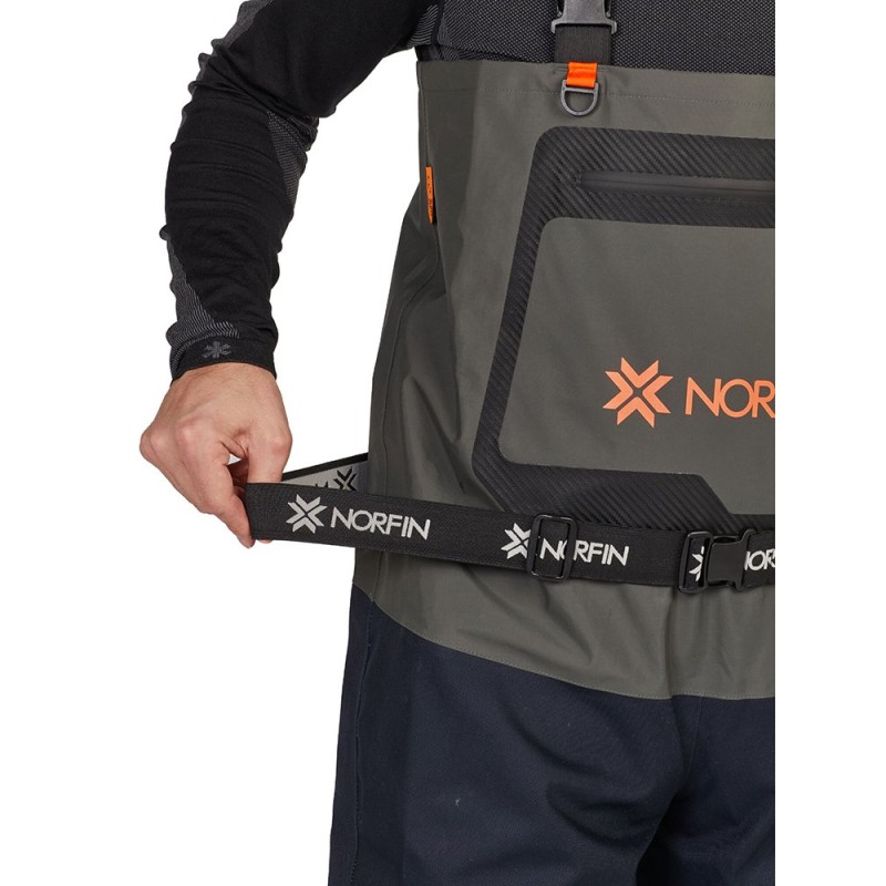 Полукомбинезон забродный Norfin Defender, мембрана, хаки/черный, размер MS