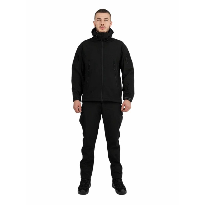Костюм мужской Esdy, ткань Softshell, черный, размер XL