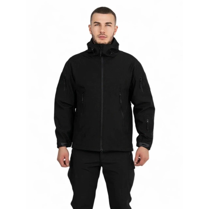 Костюм мужской Esdy, ткань Softshell, черный, размер XL