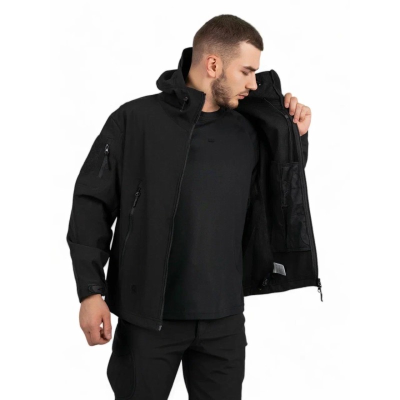 Костюм мужской Esdy, ткань Softshell, черный, размер XL