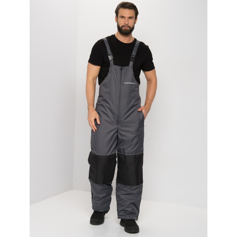 Полукомбинезон мужской Huntsman Полюс, ткань Cell, серый/черный, размер 56-58, 182-188 см