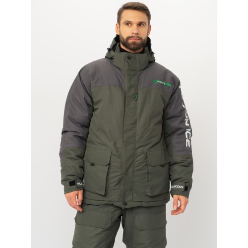 Куртка мужская Huntsman Yukon Ice, ткань Кошачий глаз, зеленый/графит, размер 44-46, 182-188 см
