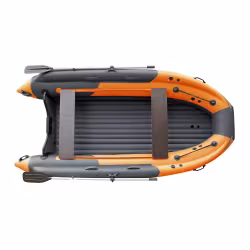 Лодка надувная РИБ с интегрированным фальшбортом Angler Tornado 430 Skat Fi, темно-серый/оранжевый