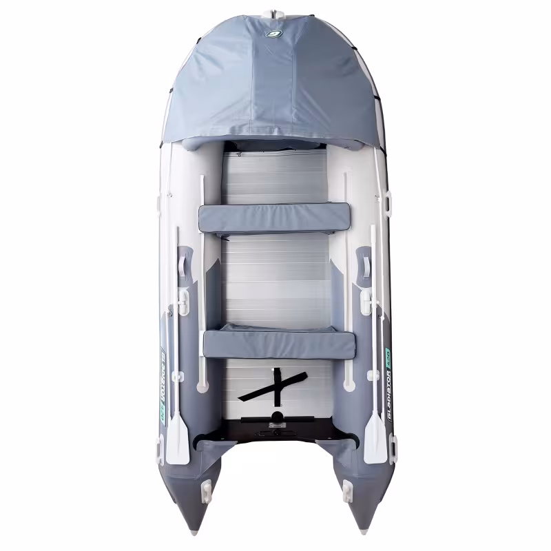 Лодка надувная ПВХ Gladiator D420AL, черный/бирюзовый