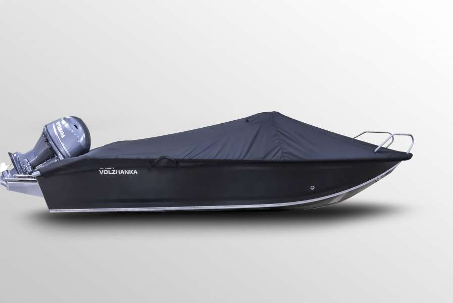 Тент транспортировочный Vboats для лодок Волжанка 46 Fish 2023-2025 г.в. (от носа до кормы, с вырезом для рейлингов)